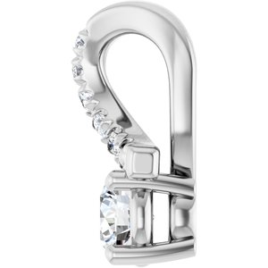 14K White Gold 3.4 mm Round Pendant Mounting – image 5