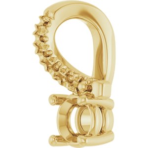 18K Yellow Gold 3.4 mm Round Pendant Mounting – image 4