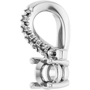 14K White Gold 3.4 mm Round Pendant Mounting – image 4