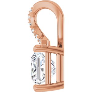 10K Rose Gold 6x6 mm Square Pendant Mounting – image 5