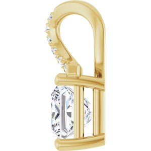 14K Yellow Gold 6x6 mm Square Pendant Mounting – image 5