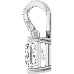 18K White Gold 6x6 mm Square Pendant Mounting – image 5