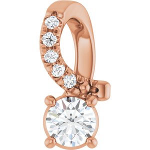 14K Rose Gold 3.4 mm Round Pendant Mounting