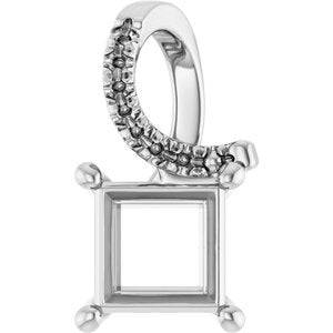 Continuum Sterling Silver 6x6 mm Square Pendant Mounting – image 2