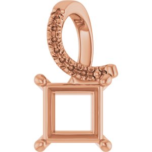 14K Rose Gold 6x6 mm Square Pendant Mounting – image 2