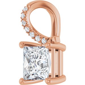 10K Rose Gold 6x6 mm Square Pendant Mounting – image 3