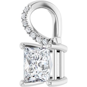 Platinum 6x6 mm Square Pendant Mounting – image 3