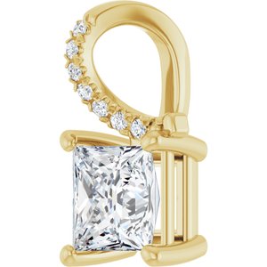 10K Yellow Gold 6x6 mm Square Pendant Mounting – image 3