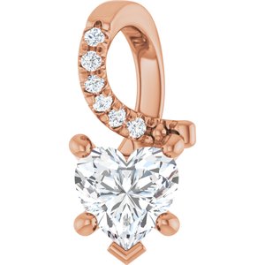 10K Rose Gold 5.5x5.5 mm Heart Pendant Mounting