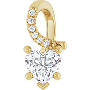 10K Yellow Gold 5.5x5.5 mm Heart Pendant Mounting