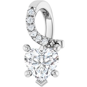 14K White Gold 5.5x5.5 mm Heart Pendant Mounting
