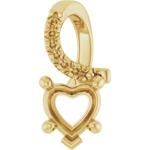 10K Yellow Gold 5.5x5.5 mm Heart Pendant Mounting – image 2