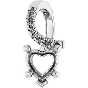 Platinum 5.5x5.5 mm Heart Pendant Mounting – image 2
