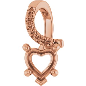 10K Rose Gold 5.5x5.5 mm Heart Pendant Mounting – image 2