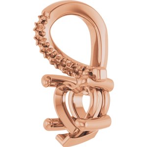 10K Rose Gold 5.5x5.5 mm Heart Pendant Mounting – image 4