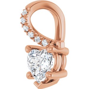 18K Rose Gold 5.5x5.5 mm Heart Pendant Mounting – image 3