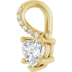 10K Yellow Gold 5.5x5.5 mm Heart Pendant Mounting – image 3