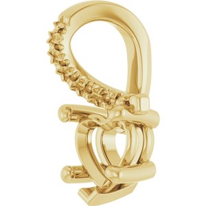 10K Yellow Gold 5.5x5.5 mm Heart Pendant Mounting – image 4