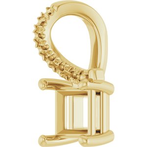 18K Yellow Gold 4.5x4.5 mm Square Pendant Mounting – image 4