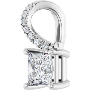 14K X1 White Gold 4.5x4.5 mm Square Pendant Mounting – image 3