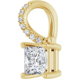 10K Yellow Gold 4.5x4.5 mm Square Pendant Mounting – image 3
