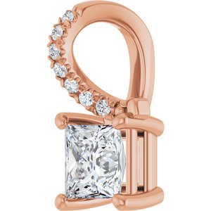 10K Rose Gold 4.5x4.5 mm Square Pendant Mounting – image 3