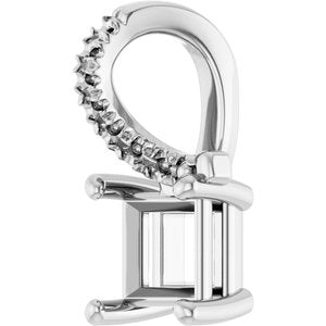14K White Gold 4.5x4.5 mm Square Pendant Mounting – image 4