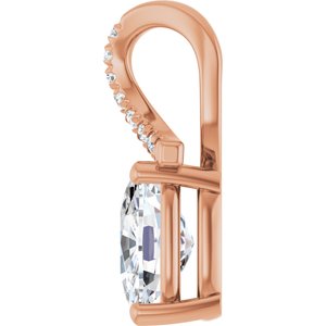 14K Rose Gold 8.5x6.5 mm Elongated Cushion Pendant Mounting – image 5