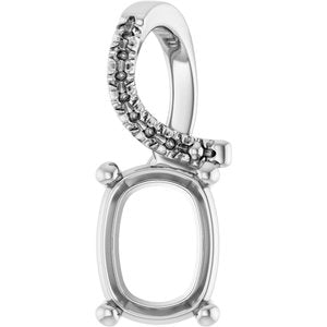 Platinum 8.5x6.5 mm Elongated Cushion Pendant Mounting – image 2