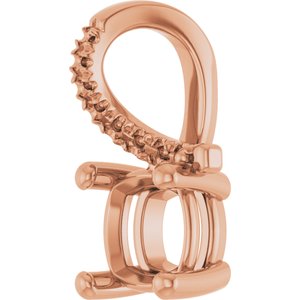 10K Rose Gold 6x6 mm Cushion Pendant Mounting – image 4