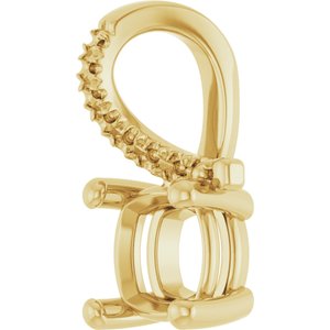 18K Yellow Gold 6x6 mm Cushion Pendant Mounting – image 4