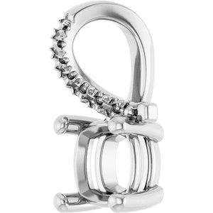 Sterling Silver 6x6 mm Cushion Pendant Mounting – image 4
