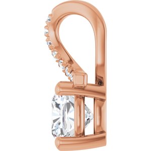 18K Rose Gold 6x6 mm Cushion Pendant Mounting – image 5