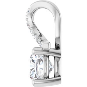 14K X1 White Gold 6x6 mm Cushion Pendant Mounting – image 5