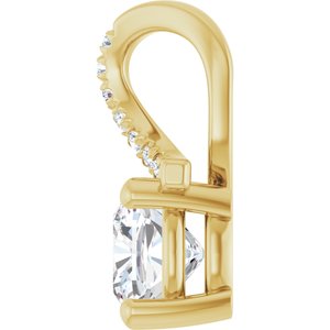 10K Yellow Gold 6x6 mm Cushion Pendant Mounting – image 5