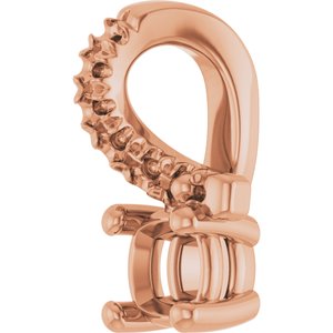 10K Rose Gold 3x3 mm Cushion Pendant Mounting – image 4
