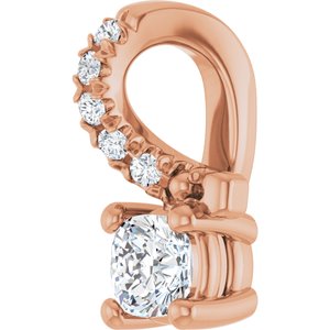 10K Rose Gold 3x3 mm Cushion Pendant Mounting – image 3