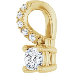 14K Yellow Gold 3x3 mm Cushion Pendant Mounting – image 3