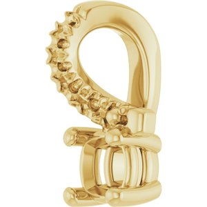 18K Yellow Gold 3x3 mm Cushion Pendant Mounting – image 4