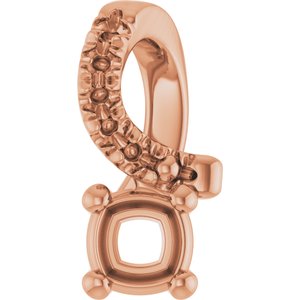 10K Rose Gold 3x3 mm Cushion Pendant Mounting – image 2