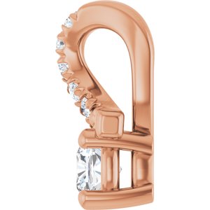 10K Rose Gold 3x3 mm Cushion Pendant Mounting – image 5