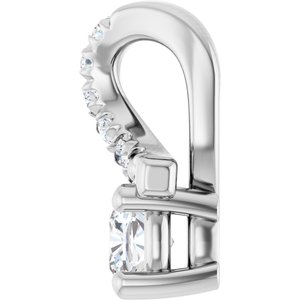 Platinum 3x3 mm Cushion Pendant Mounting – image 5