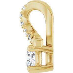14K Yellow Gold 3x3 mm Cushion Pendant Mounting – image 5