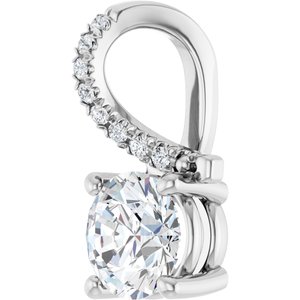 14K X1 White Gold 6.5 mm Round Pendant Mounting – image 3