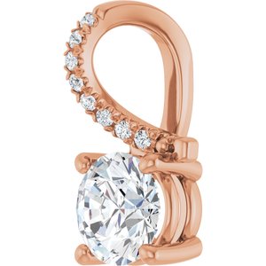 14K Rose Gold 6.5 mm Round Pendant Mounting – image 3