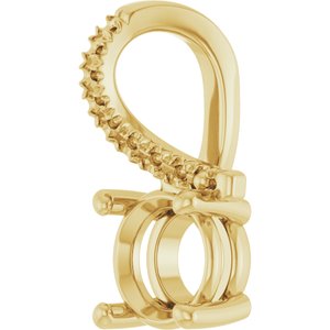 14K Yellow Gold 6.5 mm Round Pendant Mounting – image 4