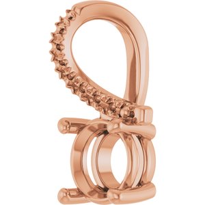 14K Rose Gold 6.5 mm Round Pendant Mounting – image 4