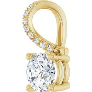 14K Yellow Gold 6.5 mm Round Pendant Mounting – image 3