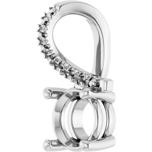 14K X1 White Gold 6.5 mm Round Pendant Mounting – image 4
