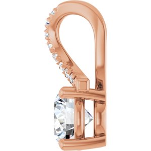 14K Rose Gold 6.5 mm Round Pendant Mounting – image 5
